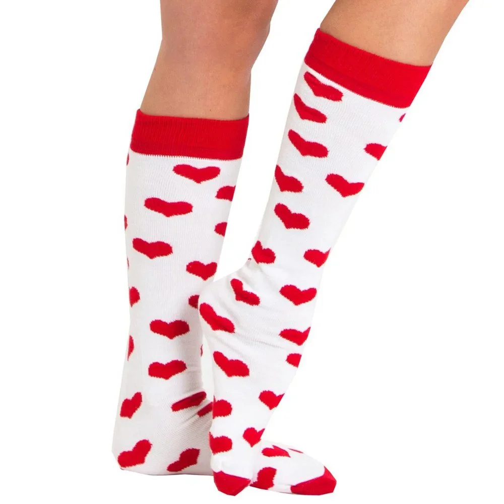 White/Red Heart Socks - Picture 2 of 2